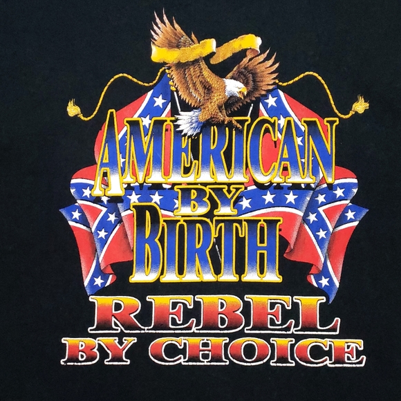 Vintage American By Birth Rebel By Choice Patriot Bald Eagle T-shirt - Picture 2 of 6